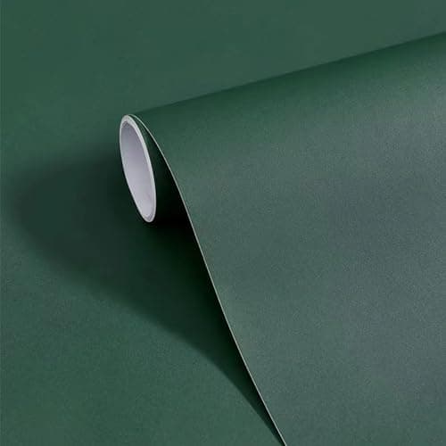 Yancorp Matte Green Contact Paper Peel and Stick Wallpaper Removable Solid for Cabinest Self-Adhesive Drawer Stick and Peel Countertop Stickers(16"x78.7", Green)