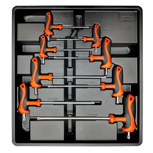 Harden 8Pcs T Handle Torx Star Key Wrench Set Tool for Professional and Industrial Use – Includes Size T10, T15, T20, T25, T27, T30, T40 & T45 Sizes - 520657