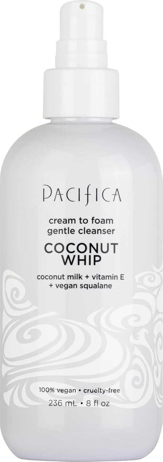 Pacifica Gentle Foam Face Wash Coconut Whip Cream Gentle Face Cleanser Moisturizing Facial Wash for Dry Sensitive Skin NonComedogenic Natural Vegan CrueltyFree Dermatologist Recommended