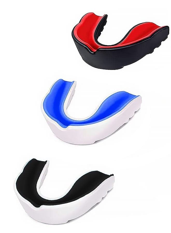 3 Pack Kids Youth Mouth Guard Football Sports Braces Mouthguards for Mouthpiece Boys Teeth for MMA Boxing Rugby Kickboxing Taekwondo Softball Lacrosse to Braces