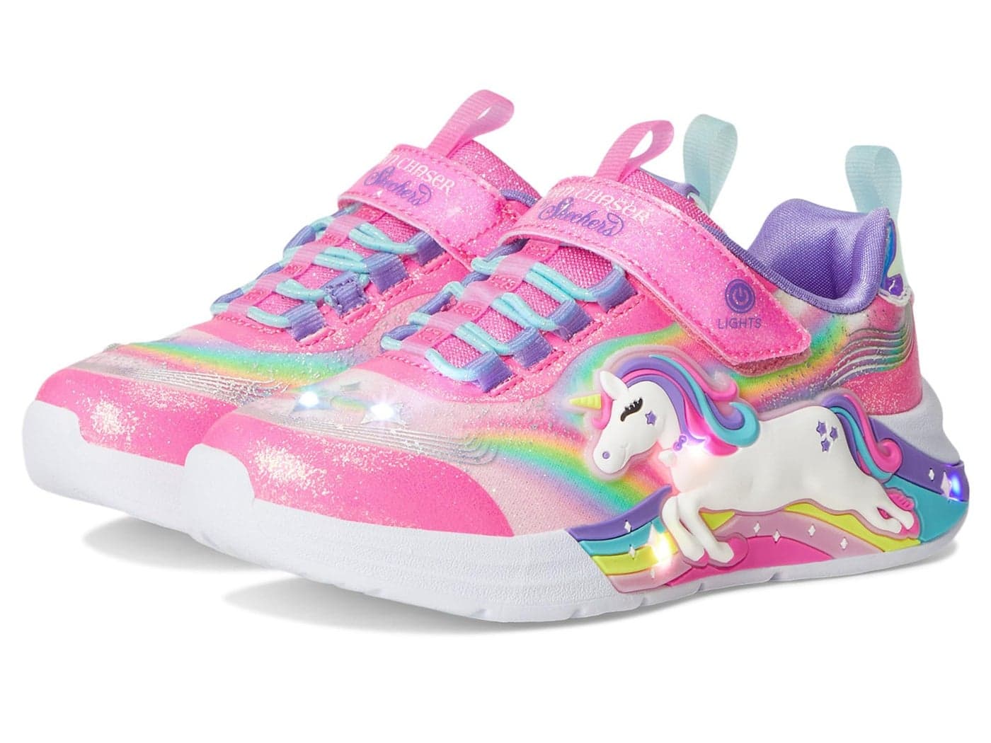 SKECHERS Girls Unicorn Chaser Sneaker, Pink/Multi, 13.5 Little Kid
