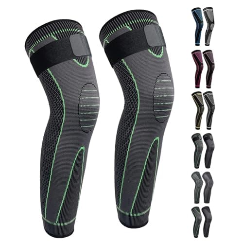 Full Leg Compression Sleeves - Protect Knee, Reduce Varicose Veins & Swelling for Men & Women - Basketball, Cycling, Football, Arthritis