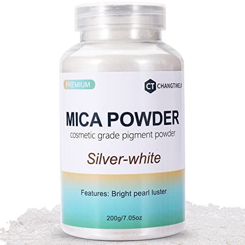 Mica Powder,7.05OZ/200g,Silver White Mica Powder Pigment for Epoxy Resin,Lip Gloss,Paint,Dye,Soap Making,Nail Polish,Candle Making,Bath Bombs