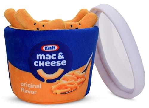 iscream Kraft Macaroni & Cheese 6.5" x 6" Pillow Set with 4 Plushie Macaroni Mini Pillows - Microwave Package