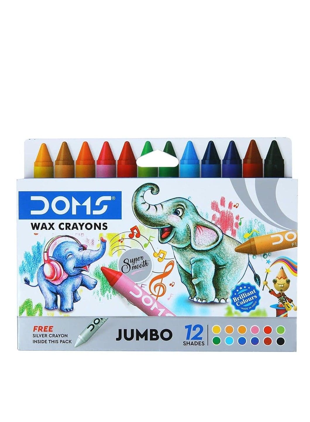 Doms Jumbo Wax Crayons 12-Shades