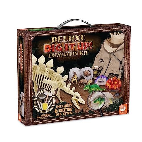 MindWare Dig It Up Deluxe Dinosaur Excavation Kit Ages 4 Dino Dig Kit Includes Excavation Tools to Dig Out 8 Treasures