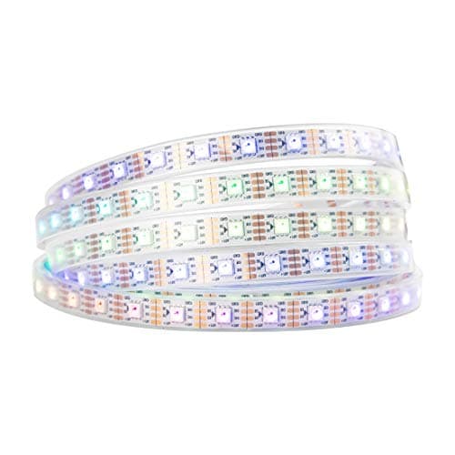 BTF-LIGHTING WS2815 (Upgraded WS2812B) 16.4ft 300 Pixels Magic Dream Color Individually Addressable RGB LED Flexible Strip Light 5050 SMD Dual Signal IP67 Tube Waterproof DC12V White PCB