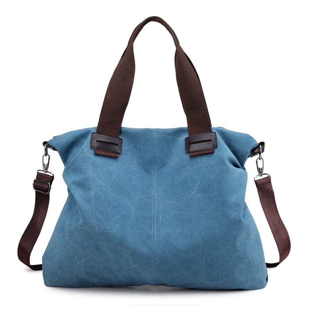 Sunshinejing Women's Canvas Tote Bag Shoulder Crossbody Purses Work Travel Handbag Hobo Bag (Blue)