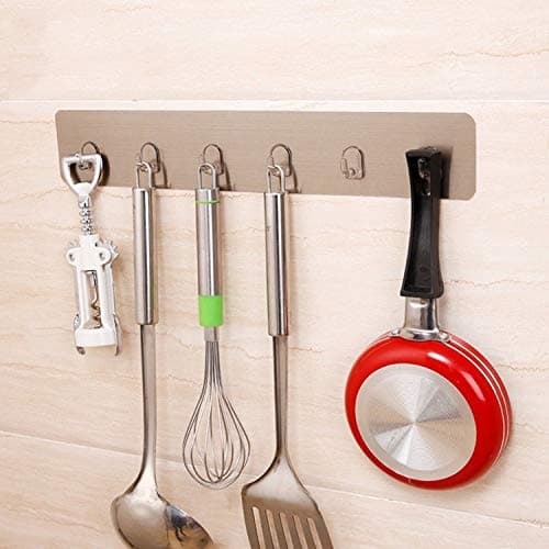 Elvana Magic Sticker Series Chrome Plated Metal Self Adhesive Bathroom Towel Hanger Hook Rail