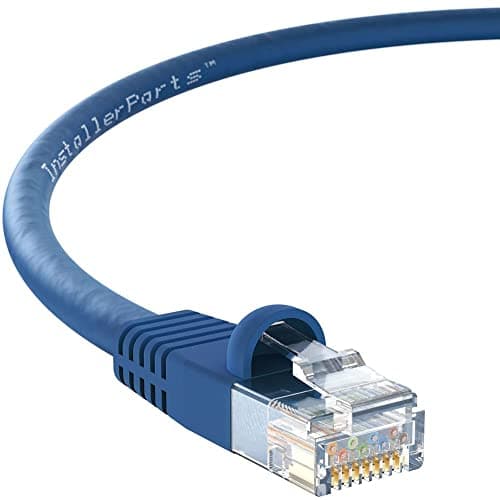 InstallerParts Ethernet Cable CAT5E Cable UTP Booted 15 FT - Blue - Professional Series - 1Gigabit/Sec Network/Internet Cable, 350MHZ