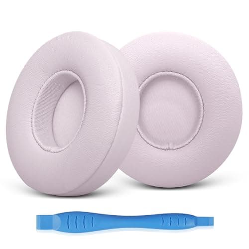 GEVO Ear Pads Replacement for Beats Solo 4 Wireless On-Ear Headphones, Earpads Ear Cushions for Solo 4 with Soft Protein Leather, Stronger Adhesive Backing (Cloud Pink)