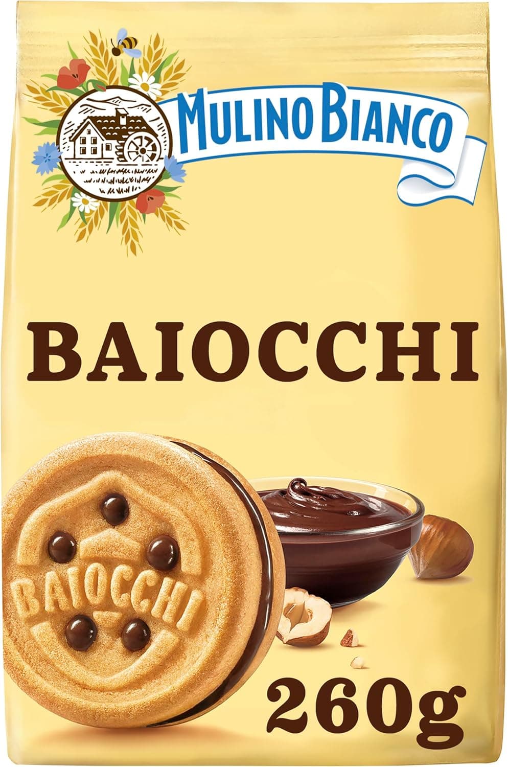 Mulino Bianco Baiocchi Cookies with Hazelnut Cream