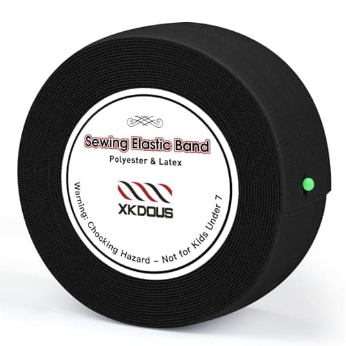 XKDOUS Elastic Band for Sewing Black 2 Inch 7 Yards Knit Elastic Bands for Sewing Waistband and Pants Waist High Elasticity