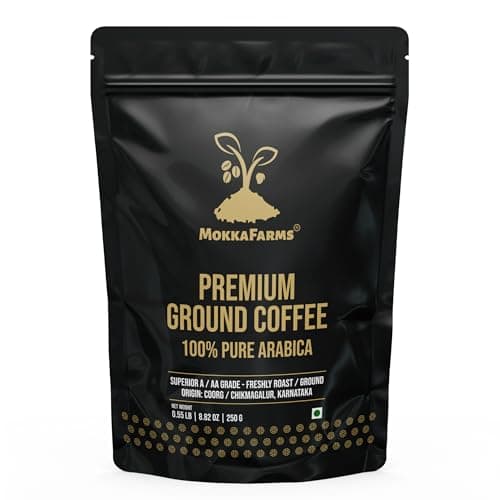 MokkaFarms Premium 100% Pure Arabica Coffee - Turkish - Medium Dark Roast | Fresh & Single Origin | Plantation A/AA Beans | Rich, Flavourful & Aromatic | One Way Valve Zip-Lock Bag