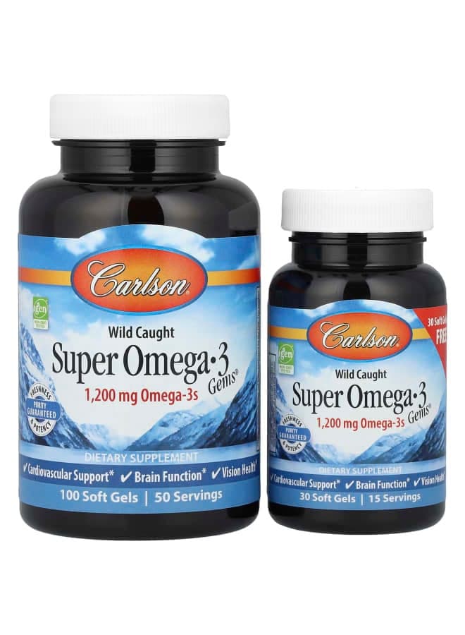 Wild Caught Super Omega-3 Gems®, 100 + 30 Soft Gels