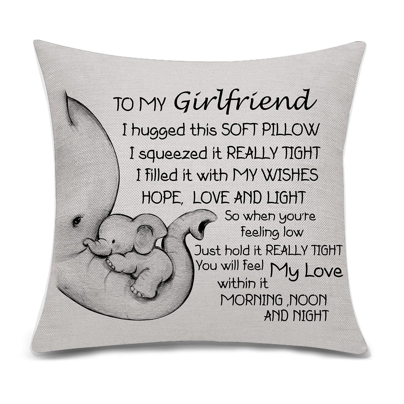 Bacmaxom Girlfriend Gifts from Boyfriend Cushion Cover Throw Pillow Cover for Girlfriend Gifts for Her Valentines Day Birthday Gifts girlfriend