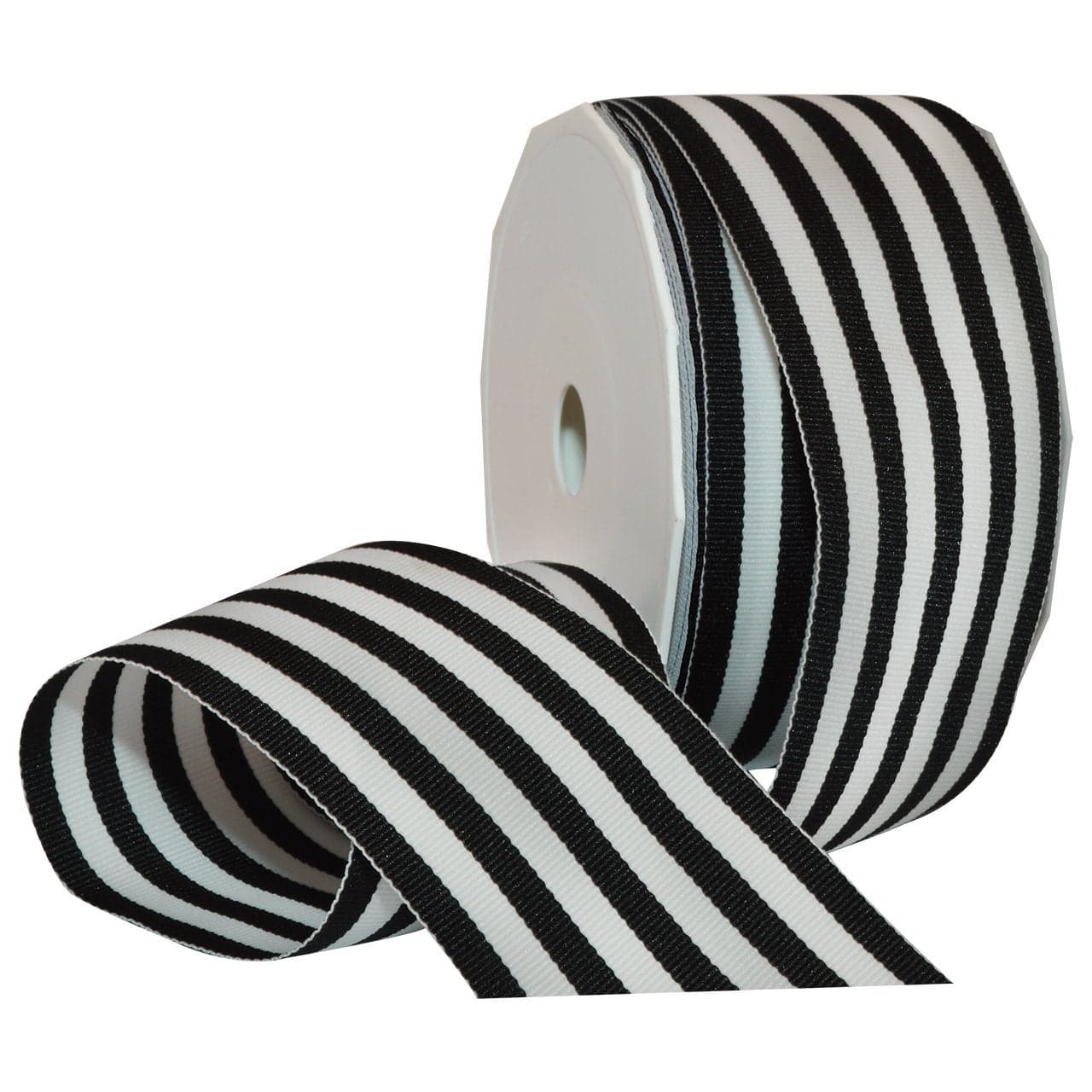 Morex Ribbon Striped Polyester Grosgrain Ribbon Party Decorations Gift Wrapping Fun Patterns 2 14 by 20 yd Black