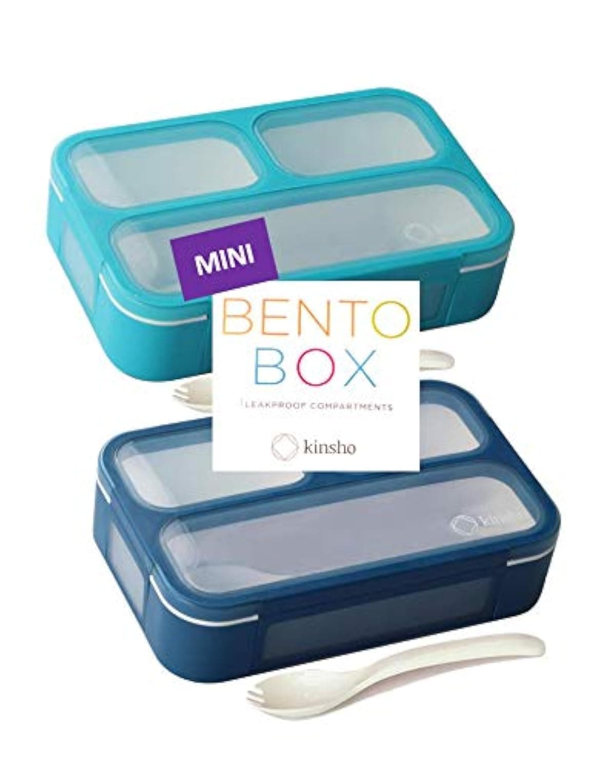 Mini BentoBox Snack Boxes Set of 2 Small Portion Lunch Containers for Kids Boys Girls Toddlers BPA Free Navy Blue
