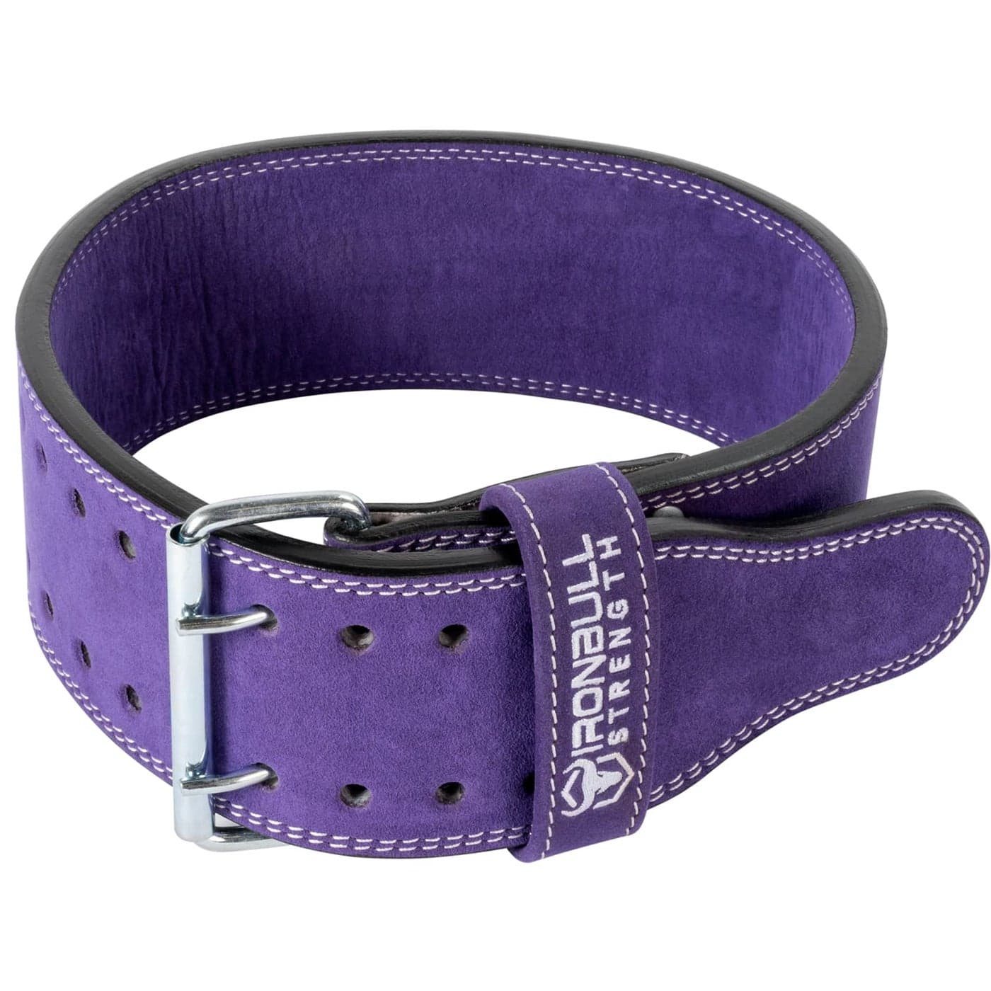 Iron Bull Strength Powerlifting BeltWeight Lifting Belt 10mm Double Prong 4inch Wide Advanced Back Support for Weightlifting and Heavy Power Lifting Purple Large