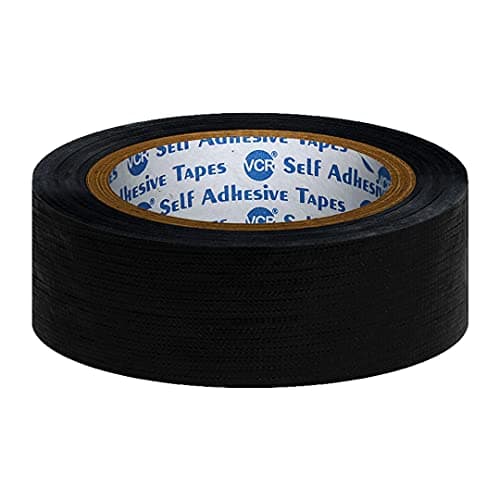 VCR Black Duct Tape - 16 Meters in Length 24mm / 1" Width - 1 Roll Per Pack - Strong Book Binding Tape - Waterproof Heavy Duty Duct Tape