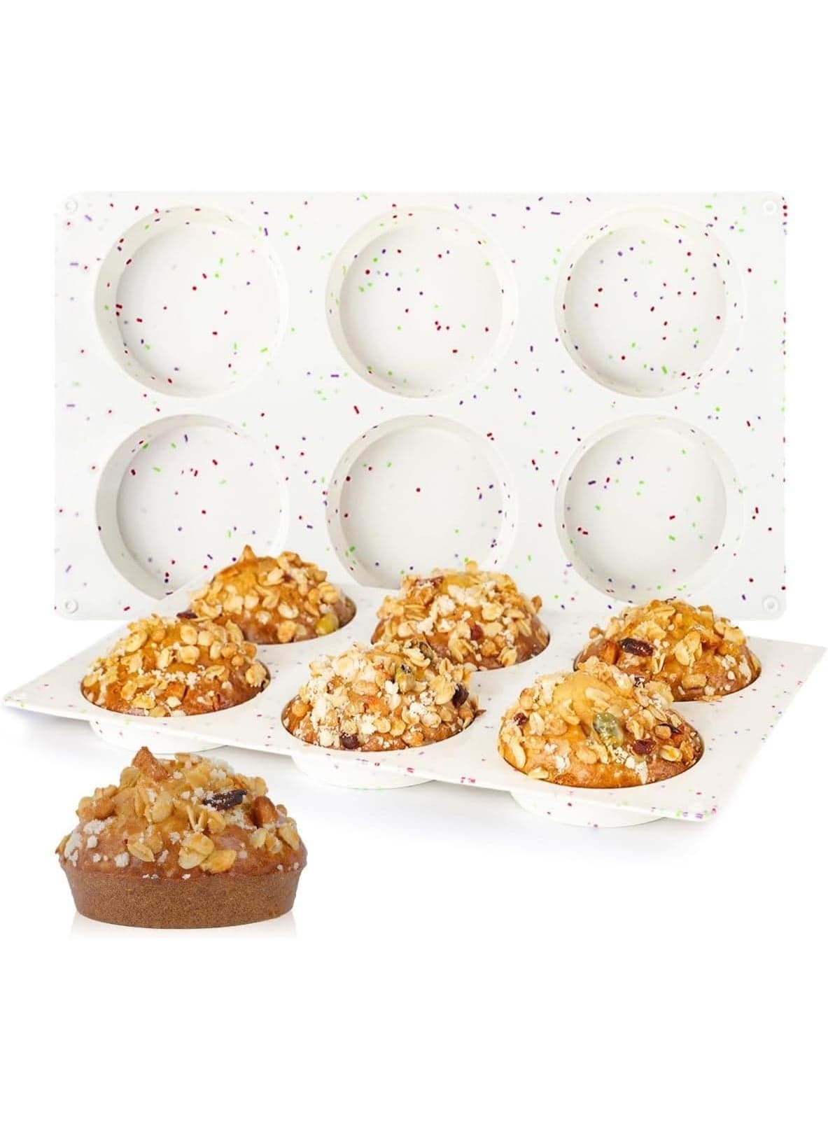 Silicone Egg Bite Molds, 6-Cup Silicone Muffin Pan, Non-Stick Baking Pan for Making Tarts, Meatloaf, Quiche, Egg Muffins, and Mini Cheesecakes