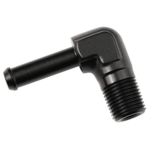 Podavelle 18 NPT Male to 14 Hose Barb Fitting Adapter 90 Degree Elbow Aluminum Black