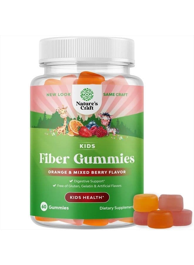 Kids Fiber Gummy Prebiotics Supplement - Soluble Fiber Gummies for Kids Constipation Relief Digestive Health and Leaky Gut Repair - Kids Fiber Gummies Immune System Booster Delicious Gummy Vitamins
