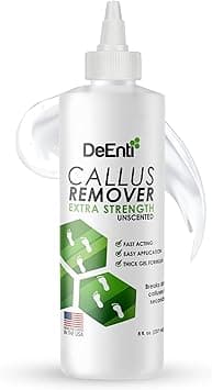 DeEnterprises Callus Remover Extra Strength Gel for Feet 8oz Unscented Professional Salon Callus Remover Gel