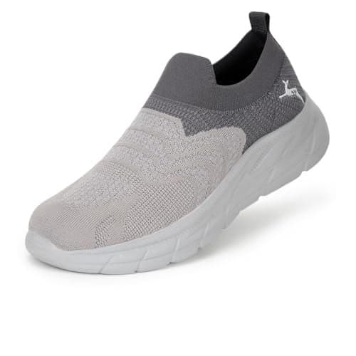 Marc Loire Women's Lightweight Athleisure Knitted Active Wear Slip-On Sneaker Shoes (Grey, UK Footwear Size System, Adult, Women, Numeric, Medium, 6)