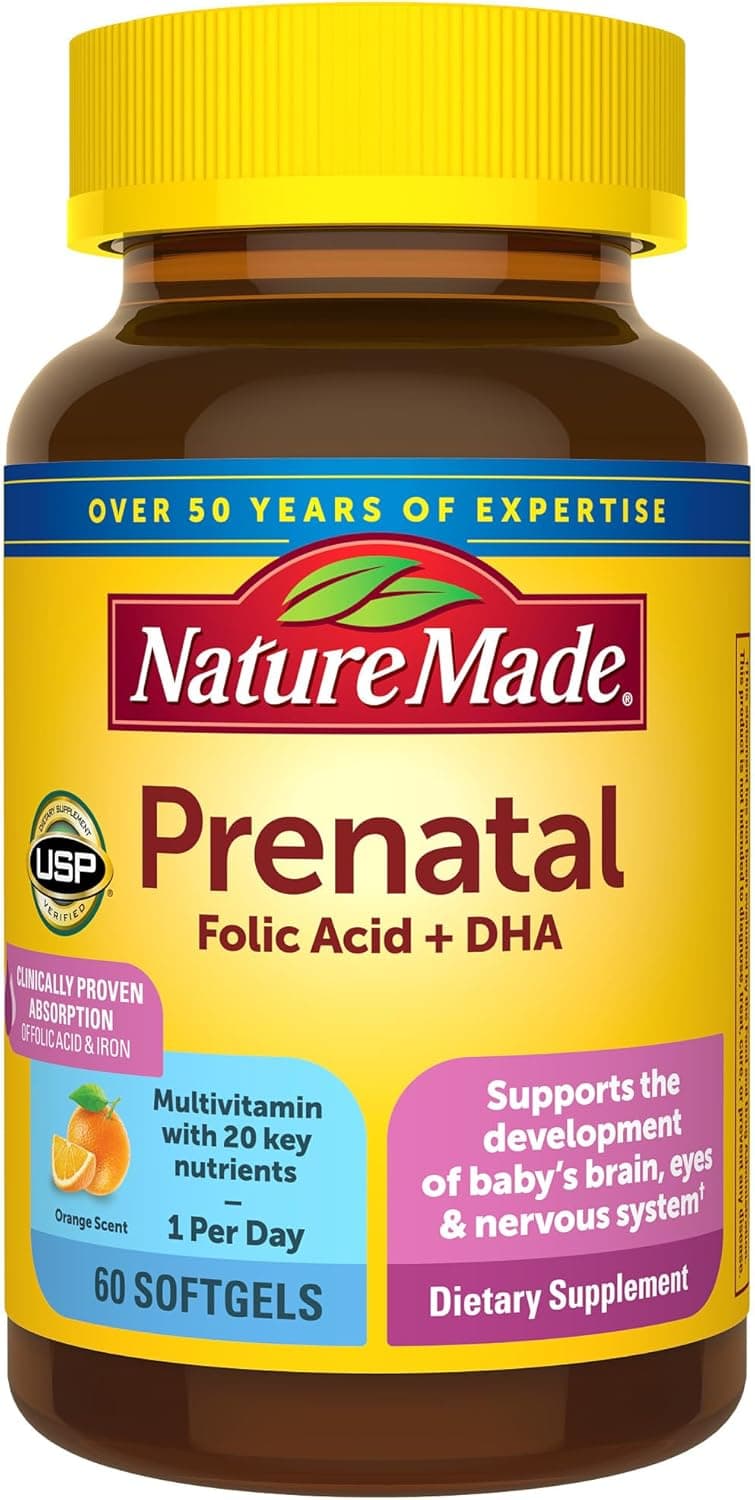 Prenatal Softgels with Folic Acid and DHA for Women