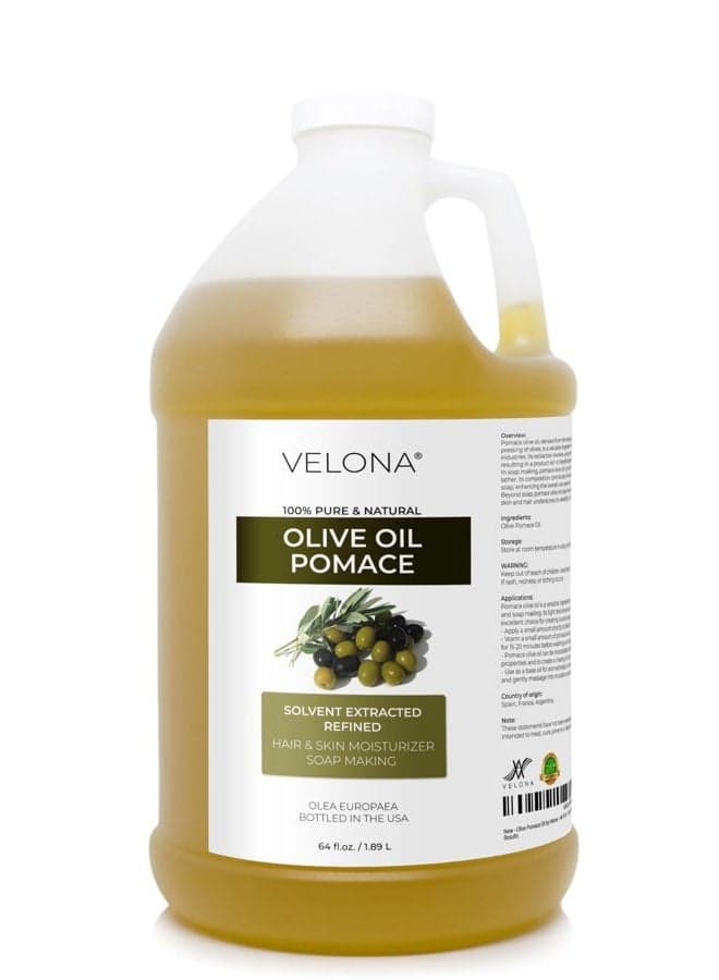 Olive Pomace Oil 64 Fl Oz | 100% Pure and Natural Carrier Oil | Refined | Skin, Hair, Body & Face Moisturizing | Use Today - Enjoy Results.