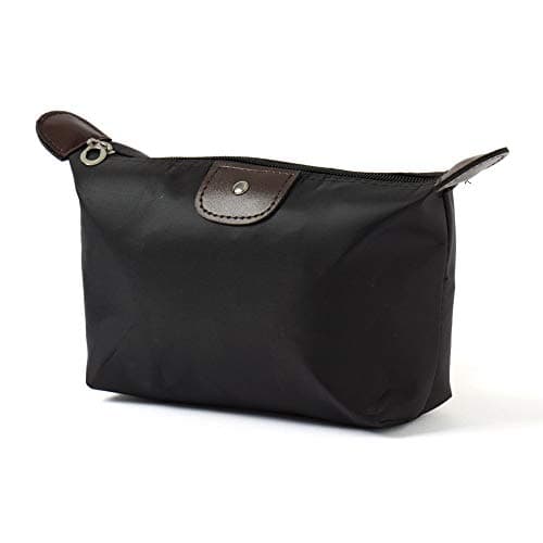 THE QUIRK BOX Travel Pouch Toiletry Bag Cosmetic Pouch Travel Organizer Travel Kit - Plain - Black - Set of 2