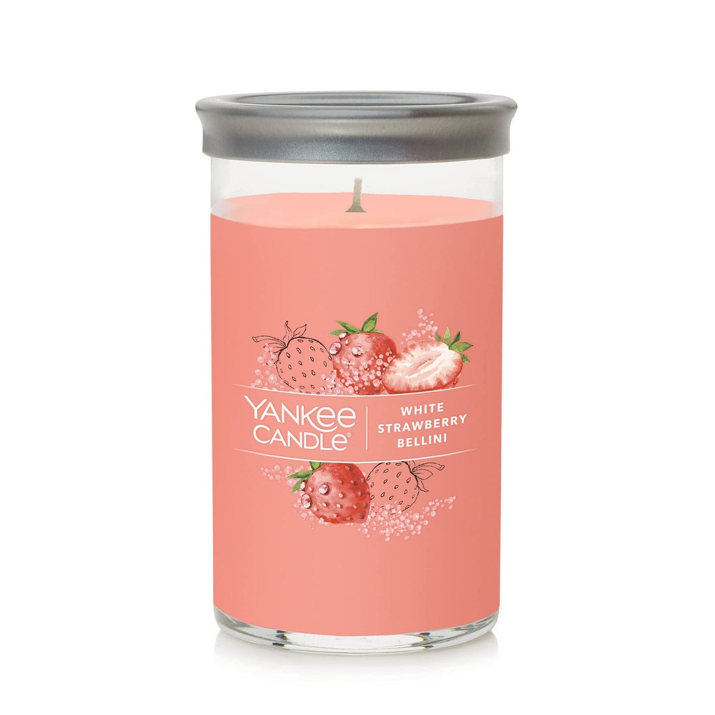 Yankee Candle White Strawberry Bellini Signature Medium Pillar Candle 1425oz