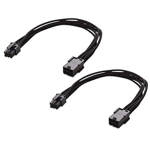 Cable Matters 2-Pack 6 Pin PCIe Extension Cable 10 Inches (PCIe Power Extension)