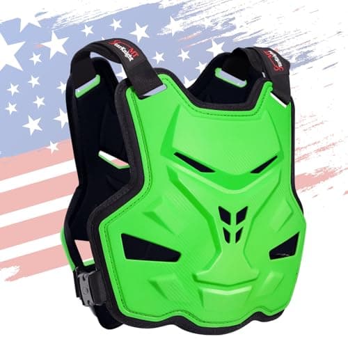 StarknightMT Motorcycle Chest Protector for Adult Men Motocross Chest Armor, Adjustable Lightweight Body Armor Vest for Dirt Bike Motocross Riding Racing Cycling Skiing Skating Chest Guard(Green)