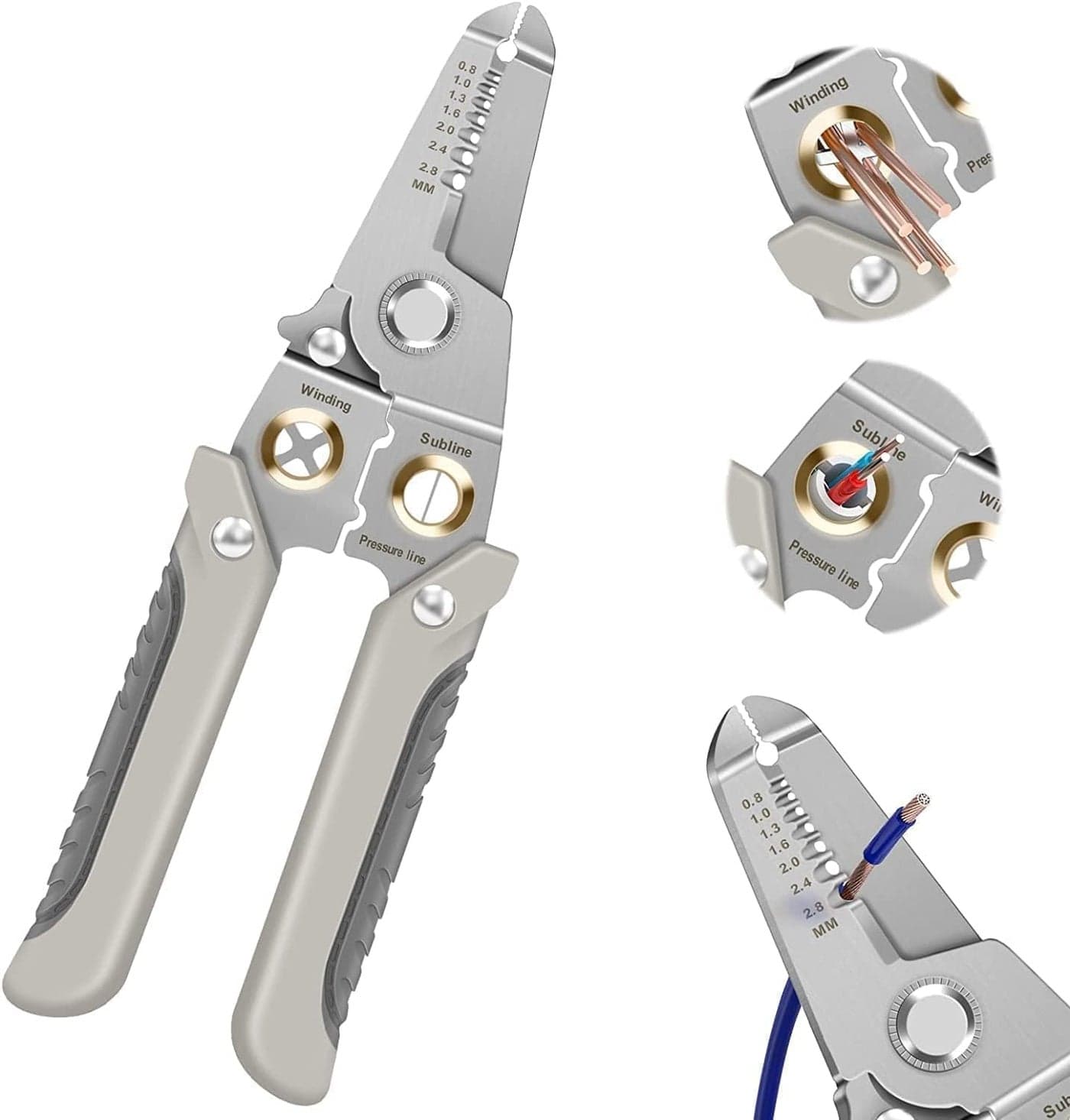 DARDRIS Multifunction Stainless Steel Wire Puller Plier 6 In 1 Cable Looping Splitting Cutting Pliers Electrical Stripping ToolWire Stripper And Crimping Tool for Electrician