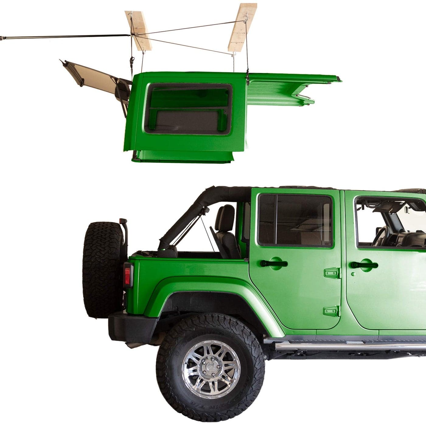 Harken Hardtop Overhead Garage Storage Hoist for Jeep Wrangler and Gladiator 61 Mechanical Advantage