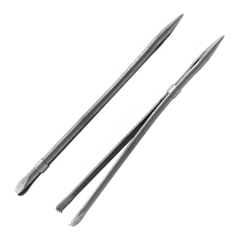 ALLCLEAN 2Pcs Sewing Leather Needle Manual Lacing Threading Single Prong Steel Needle LeatherCraft Tool Handmade Leather Needles for Hand StitchingStainless Steel Lacing Needles