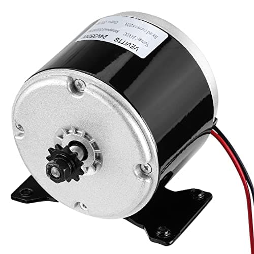 Vevitts 350W Brushed Electric Motor, Small Brushed Permanent Magnet Electric Motor for E Scooter Drive Speed Control 24V 350W 3100RPM