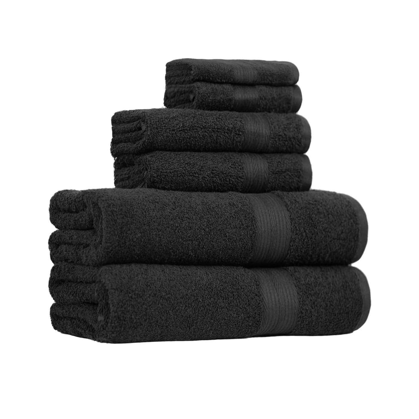 Basics FadeResistant Cotton 500 GSM 6Piece Towel Set Black