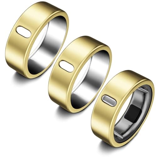 3 Pack Cover Compatible with Oura Ring Gen 4/Oura Ring Gen 3 Horizon/Heritage, Support Charging with Cover on, Anti-Scratch TPU Protector for Men Women (Size 7, Gold*3)