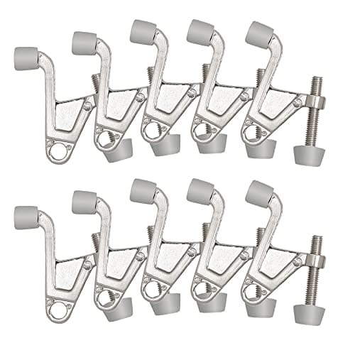 Design House 10Pack Jumbo Door Stopper Hinge Pin Door Stops with Rubber Tip Wall Protector Hinge Door Stopper Satin Nickel Door Stopper Hinge Design House 181842