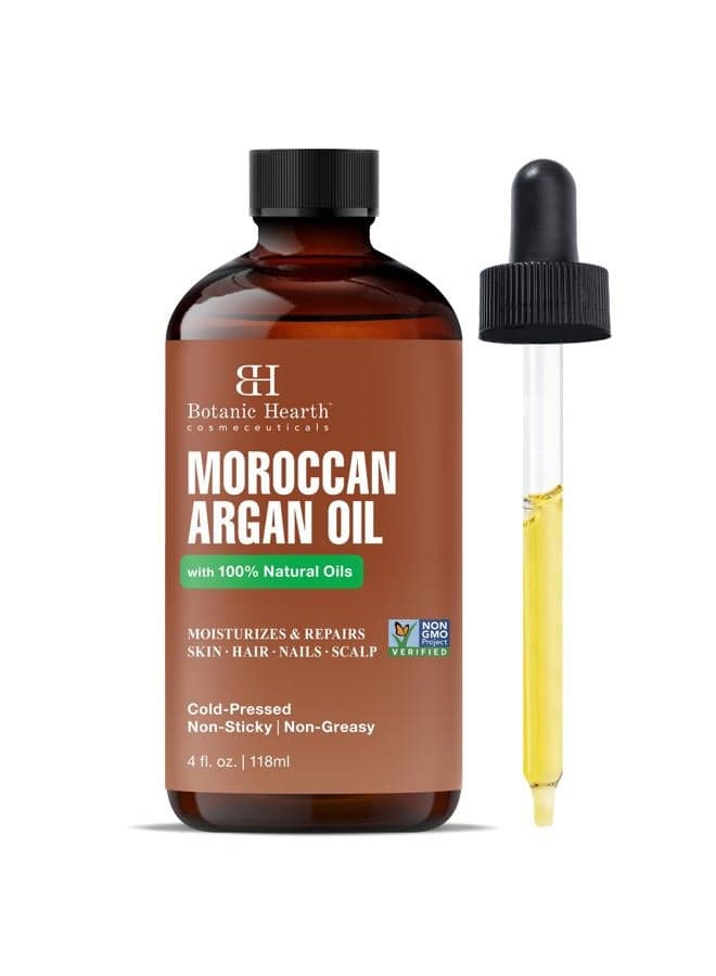 Argan Hair Oil for Adult Hydration, Nourishing, Strengthening, Curly, Frizzy, Dry, Damaged Hair, Non-GMO Verified, 4 fl oz, 1 Count