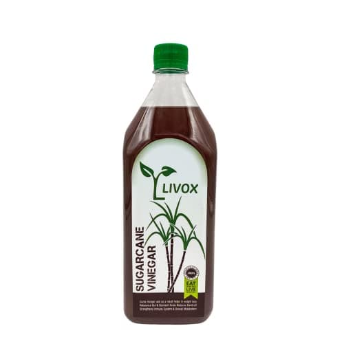 LIVOX Organic 1 Litres Sugar Cane Vinegar 100% Pure Ganne Ka Sirka Made In Village Eat Natural Live Healthy.