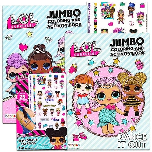 Lol Dolls Coloring Books Party Set Bundle Includes 2 Lol Dolls Activity Books and Lol Tattoos Party Supplies