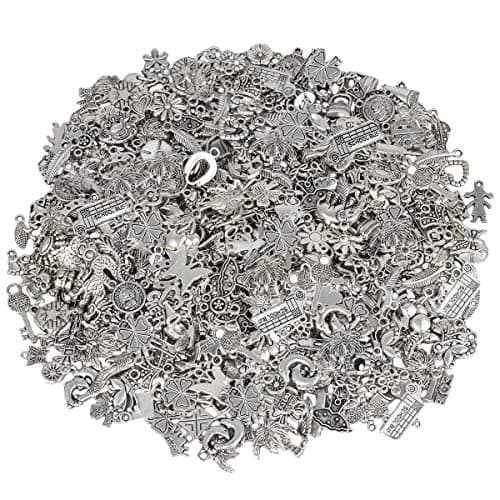 TUMBEELLUWA 0.5lb Alloy Charms Spacer Beads Findings Accessories for DIY Bracelet Necklace Jewelry Making,Style I