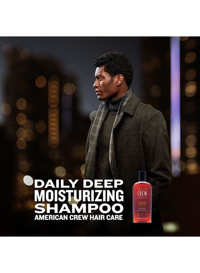 Shampoo for Men by American Crew, Daily Deep Moisturizer, Naturally Derived, Vegan Formula, Citrus Mint Fragrance, 8.45 Fl Oz