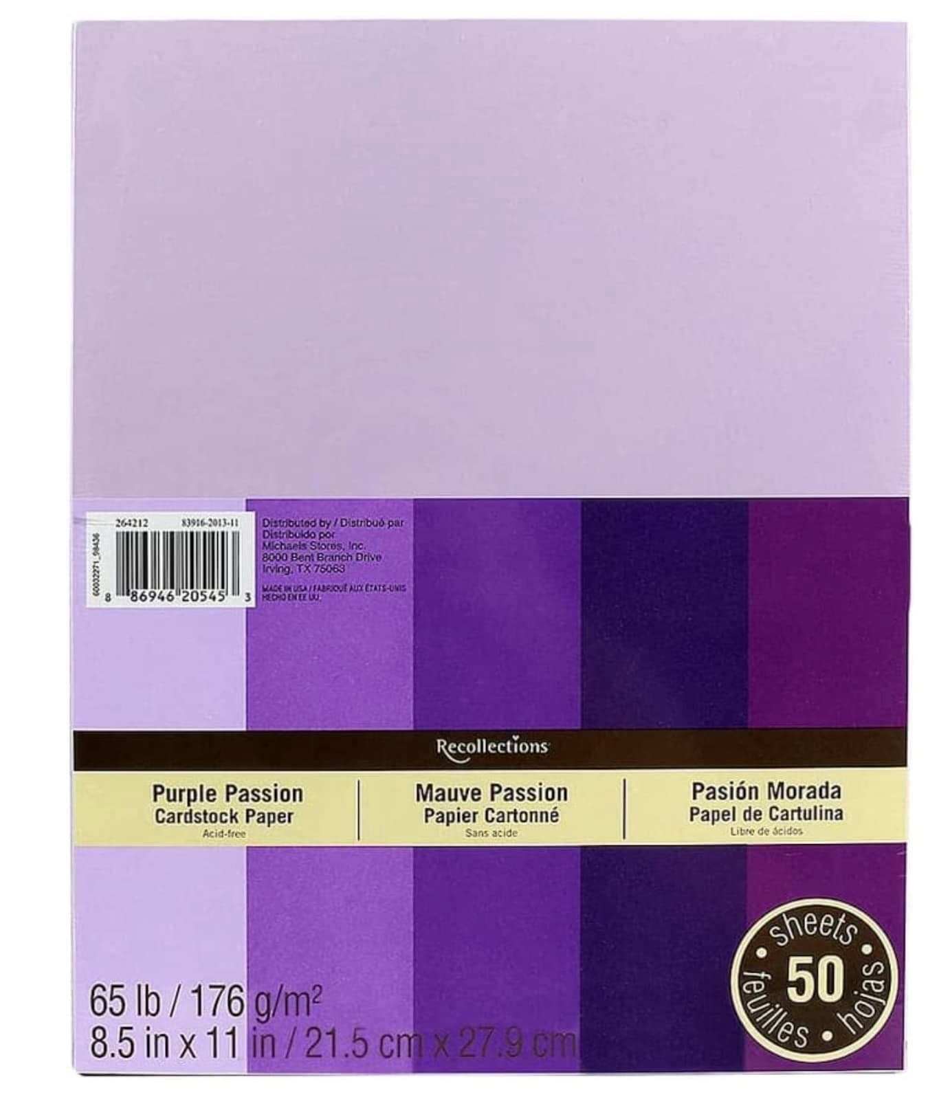 Recollections Cardstock Paper 8 12 X 11 Purple Passion