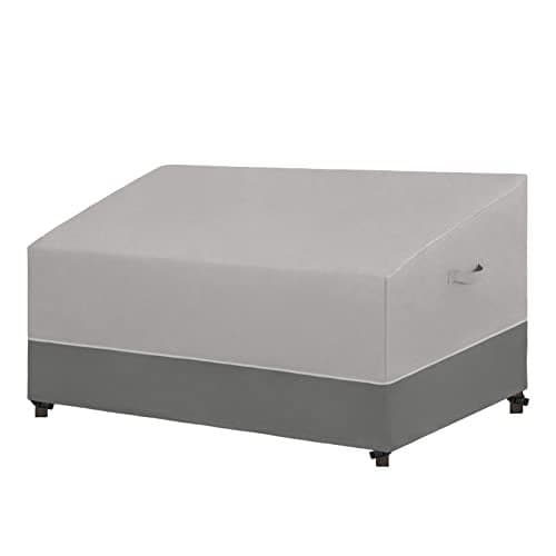 EasyGoing Patio Loveseat Cover UV Resistant Outdoor Couch Cover Bicolor Patio 2Seater Bench Cover Waterproof Outdoor Furniture Protector with Reflective Hemming 78Wx34Dx32H inch GrayDark Gray