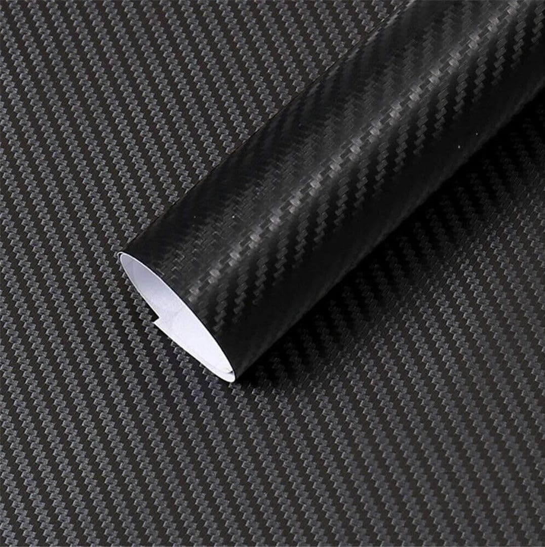 CVANU 3D Black Carbon Fiber Vinyl Wrap Roll (12x72 inch), Self-Adhesive, Waterproof & Scratch Resistant Sticker for Car Interior, Dashboard, Bike, Laptop DIY Wrap